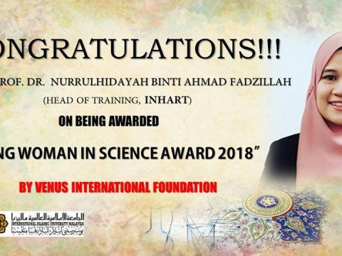 Dr Nurrulhidayah Awarded Young Woman in Science Award 2018