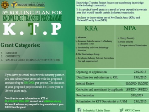 5th ROLLING PLAN FOR KNOWLEDGE TRANSFER PROGRAMME (KTP)