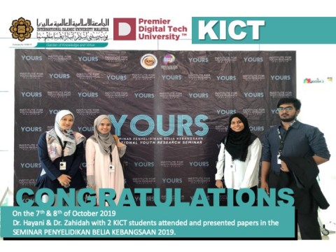 Congratulations to Dr. Hayani, Dr. Zahidah & 2 KICT Students.