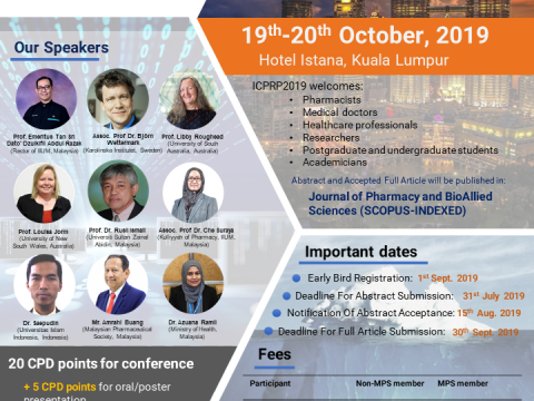 International Conference on Pharmaceutical Research and Pharmacy Practice cum 14th IIUM-MPS Pharmacy Scientific Conference (ICPRP 2019)