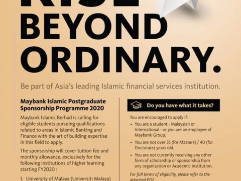 Maybank Islamic Postgraduate Sponsorship Programme