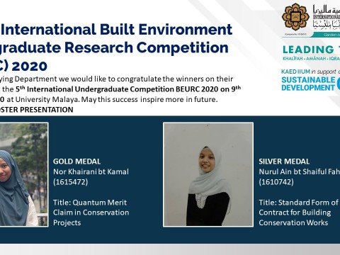 Congratulations to the winners of The 5th International Built Environment Undergraduate Research Competition (BEURC) 2020