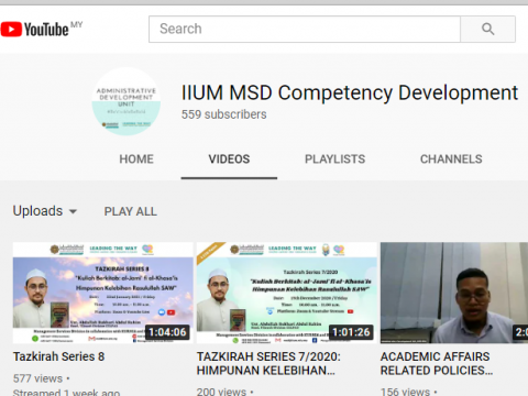 Youtube - IIUM MSD Competency Development 