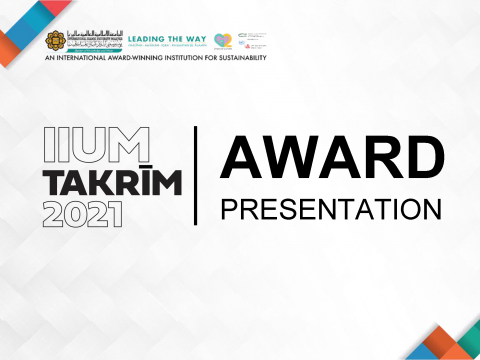 IIUM Takrim 2021 Award Winners for Kulliyyah of Pharmacy