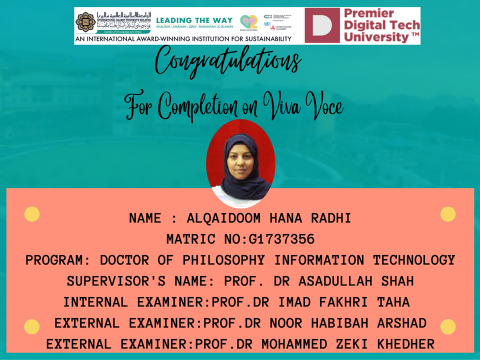Congratulations to Sr. Alqaidoom Hana Radhi