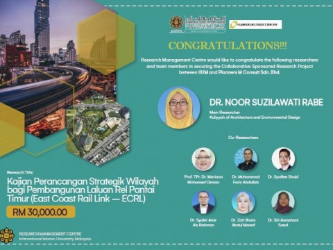Congratulations on Securing the Sponsored Research Project - Asst. Prof. Dr. Noor Suzilawati Rabe