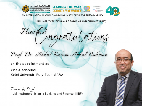 Heartiest Congratulations to Prof. Dr. Abdul Rahim Abdul Rahman