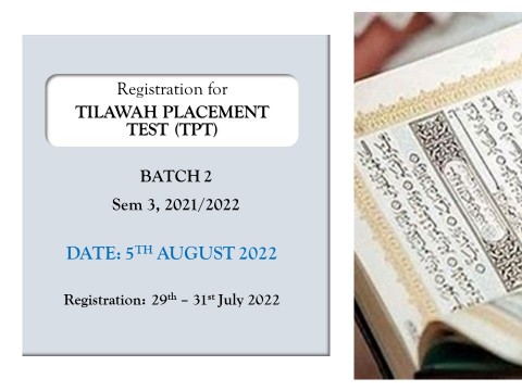 Registration for TPT (Batch 2) Sem 3, 2021/2022