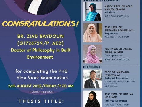 Congratulations for completing the PHD Viva Voce Examination: Br. Ziad Baydoun