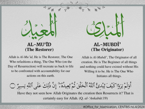 AL- MUBDI( The Originotor) , Al-MU'ID (The Restorer ) 