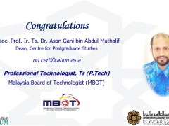 CONGRATULATIONS ON CERTIFICATION ON PROFESSIONAL TECHNOLOGIST