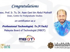 Congratulations Assoc. Prof. Ir. Ts. Dr. Asan Gani bin Abdul Muthalif
