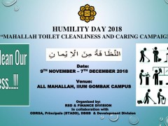 “Humility Day 2018 – Mahallah Toilet Cleanliness and Caring Campaign” 