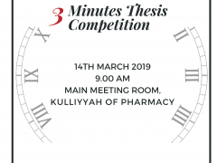 KOP Postgraduate Symposium 2019: '3 Minutes Thesis (3MT)' Thesis Competition