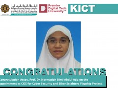 Congratulation on the appointment of Assoc. Prof. Dr. Normaziah Binti Abdul Aziz