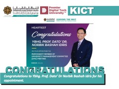 Congratulations to Ybhg. Prof. Dr Norbik Bashah Idris for his appointment.