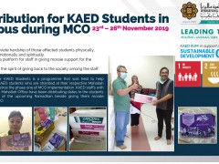 Contributions for KAED Students in campus during MCO
