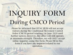 ISTAC-IIUM INQUIRY FORM DURING CMCO PERIOD