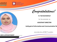 Congratulations to Sister Narieta Bt. Bukhari