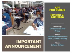 Venue for APT Public, Semester 3, 2019/2020