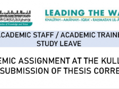 Tips of the Month : Academic Assignment for Academic Staff/ Academic Trainee on Study Leave
