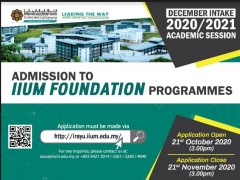 ADMISSION TO IIUM FOUNDATION PROGRAMMES