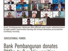 Bank Pembangunan donates RM2M to 8 public varsities