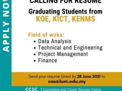 GRADUATING STUDENTS FROM KOE, KICT & KENMS: SEND YOUR RESUME!