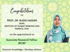 Oct 2021-Congratulations to Prof. Dr. Rusni Hassan on the Renewal of Appointment as Associate Research Fellow IRCEIF