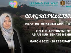 Congratulations Prof. Suzanah on the Appointment as Senate Member