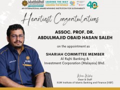Congratulations to Assoc. Prof. Dr. Abdulmajid Obaid Hasan Saleh