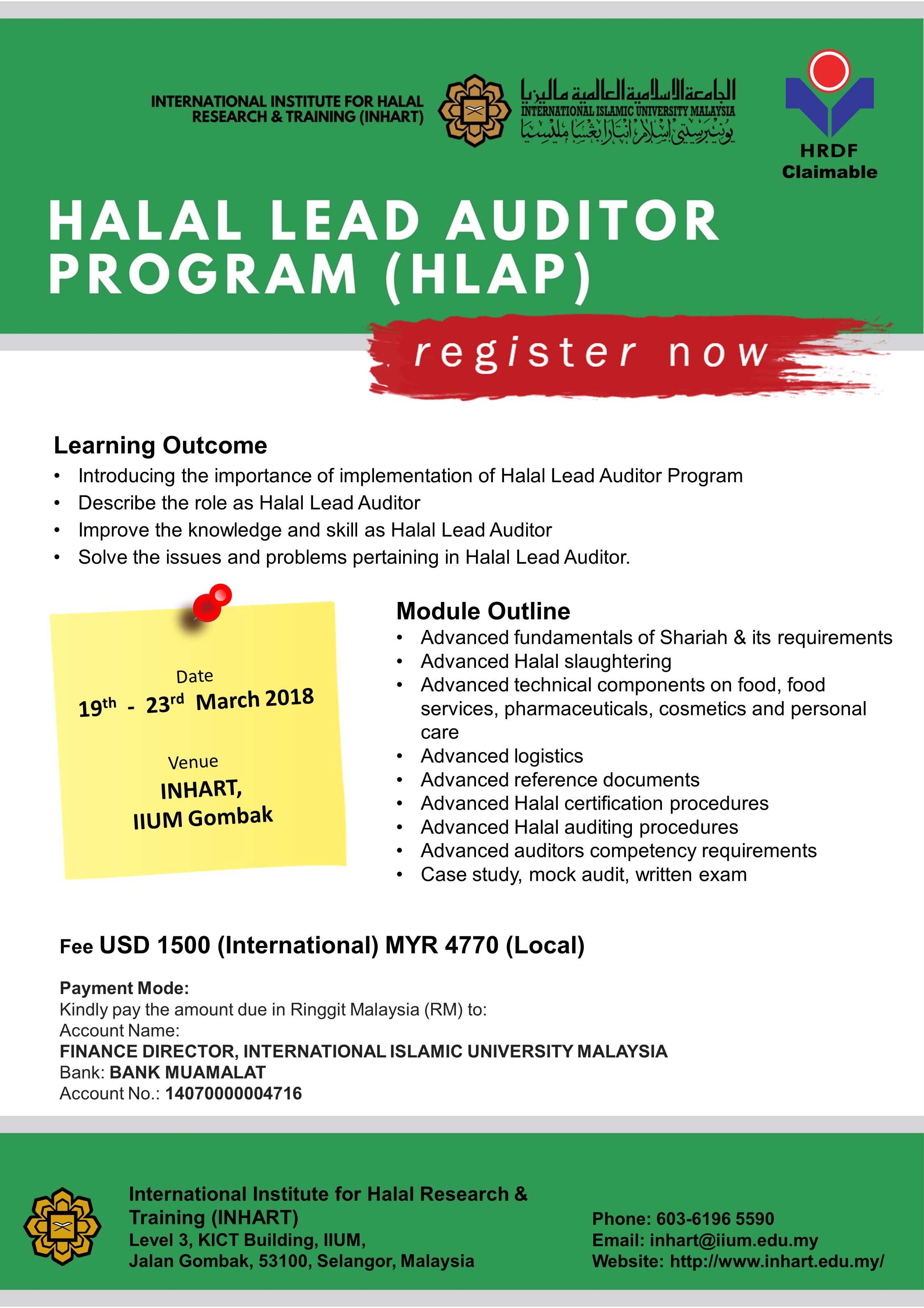 Halal Lead Auditor Program (HLAP)