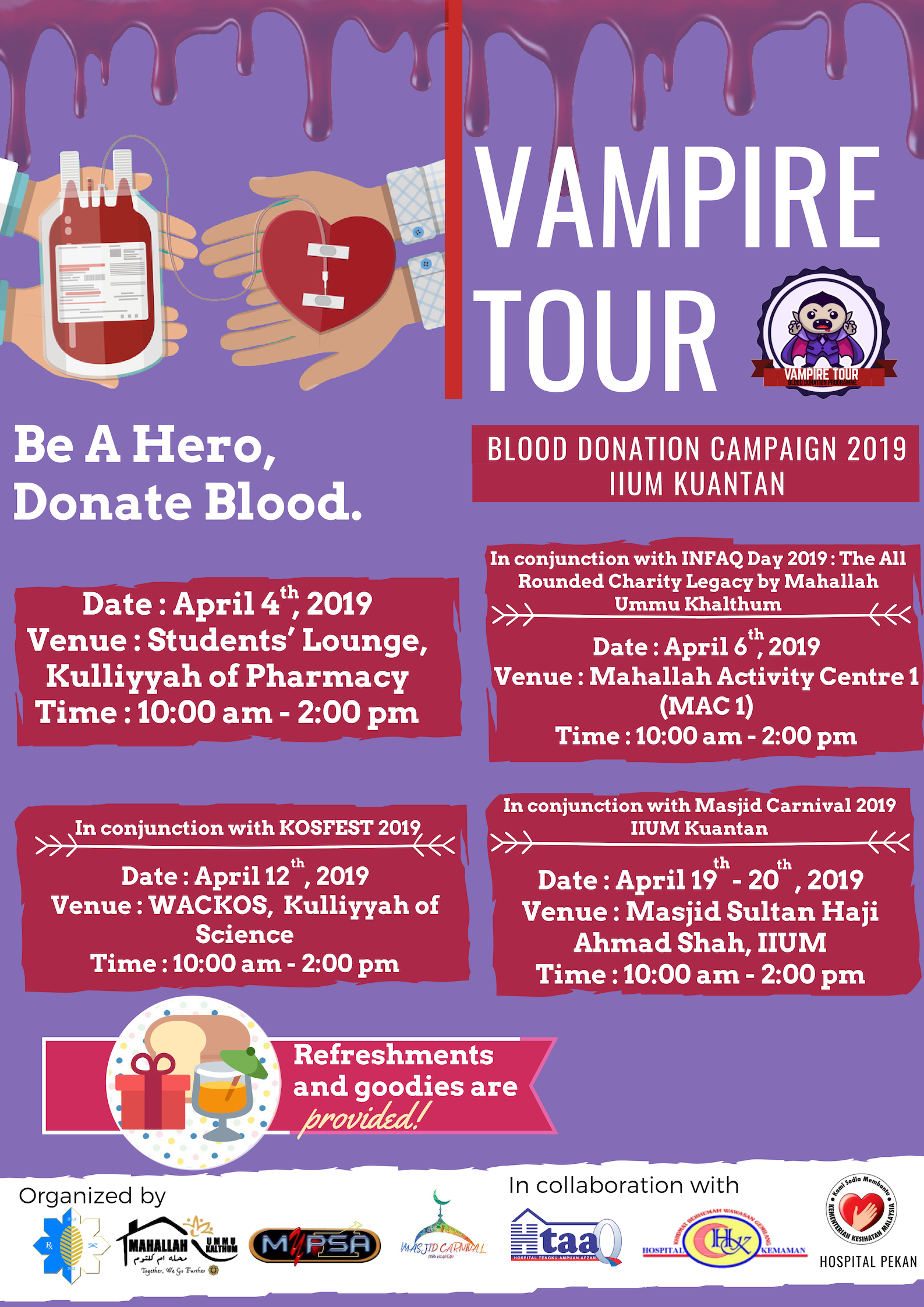 Vampire Tour: Blood Donation Programme 2019