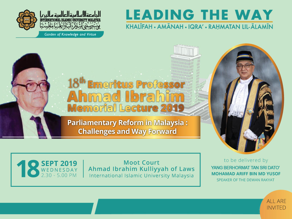18th Emeritus Professor Ahmad Ibrahim Memorial Lecture 2019