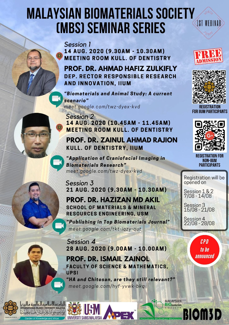 Malaysian Biomaterials Society (MBS) Seminar Series