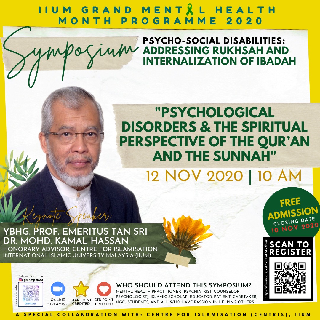 "PSYCHOLOGICAL DISORDERS & THE SPIRITUAL PERSPECTIVE OF THE QUR'AN AND THE SUNNAH "
