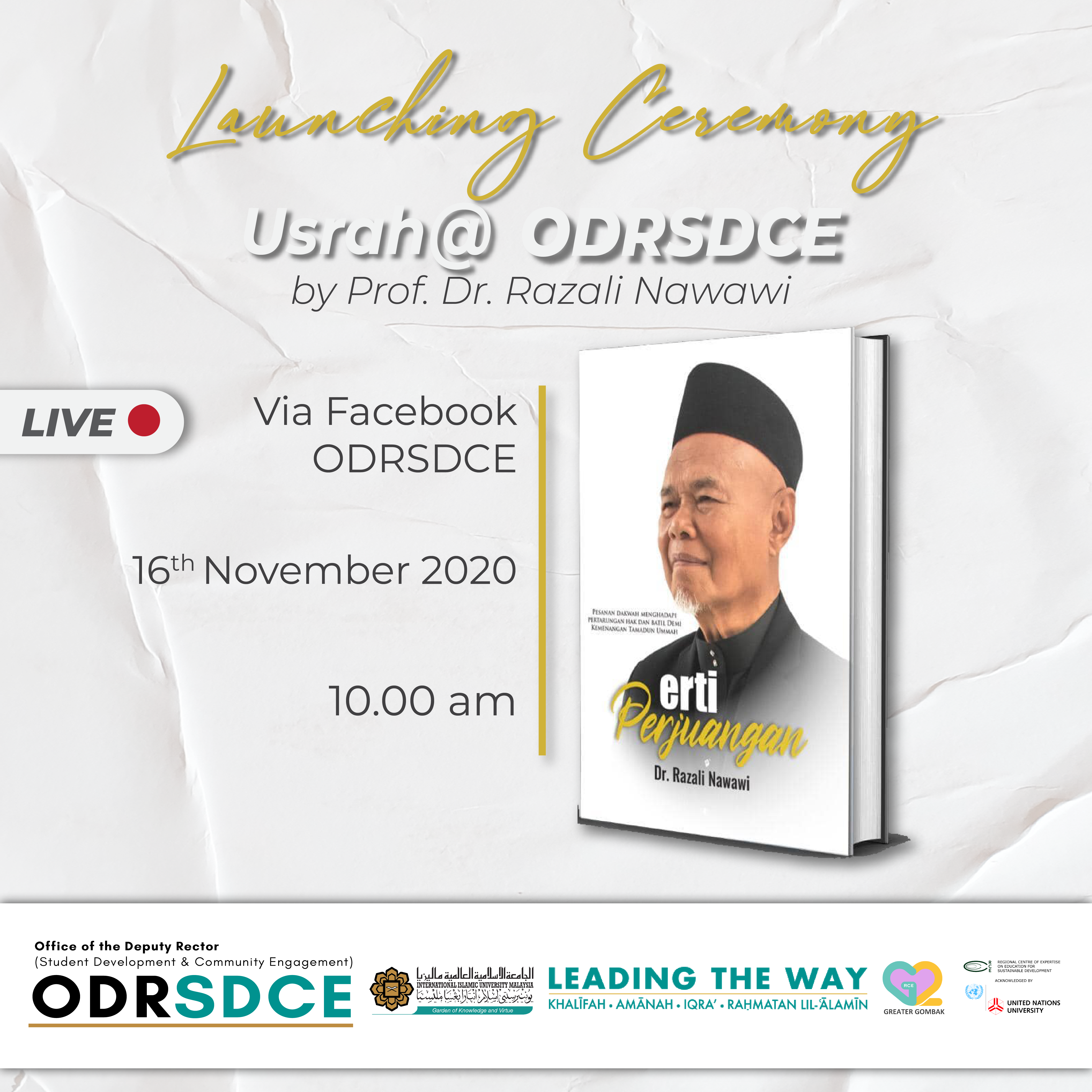 INVITATION TO PARTICIPATE LAUNCHING CEREMONY OF USRAH @ ODRSDCE