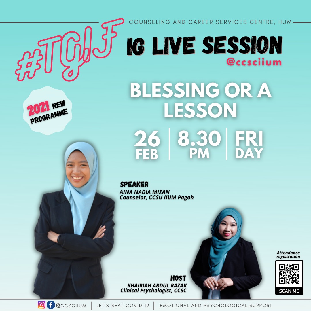 #TGIF IG LIVE SESSION: BLESSING OR A LESSON