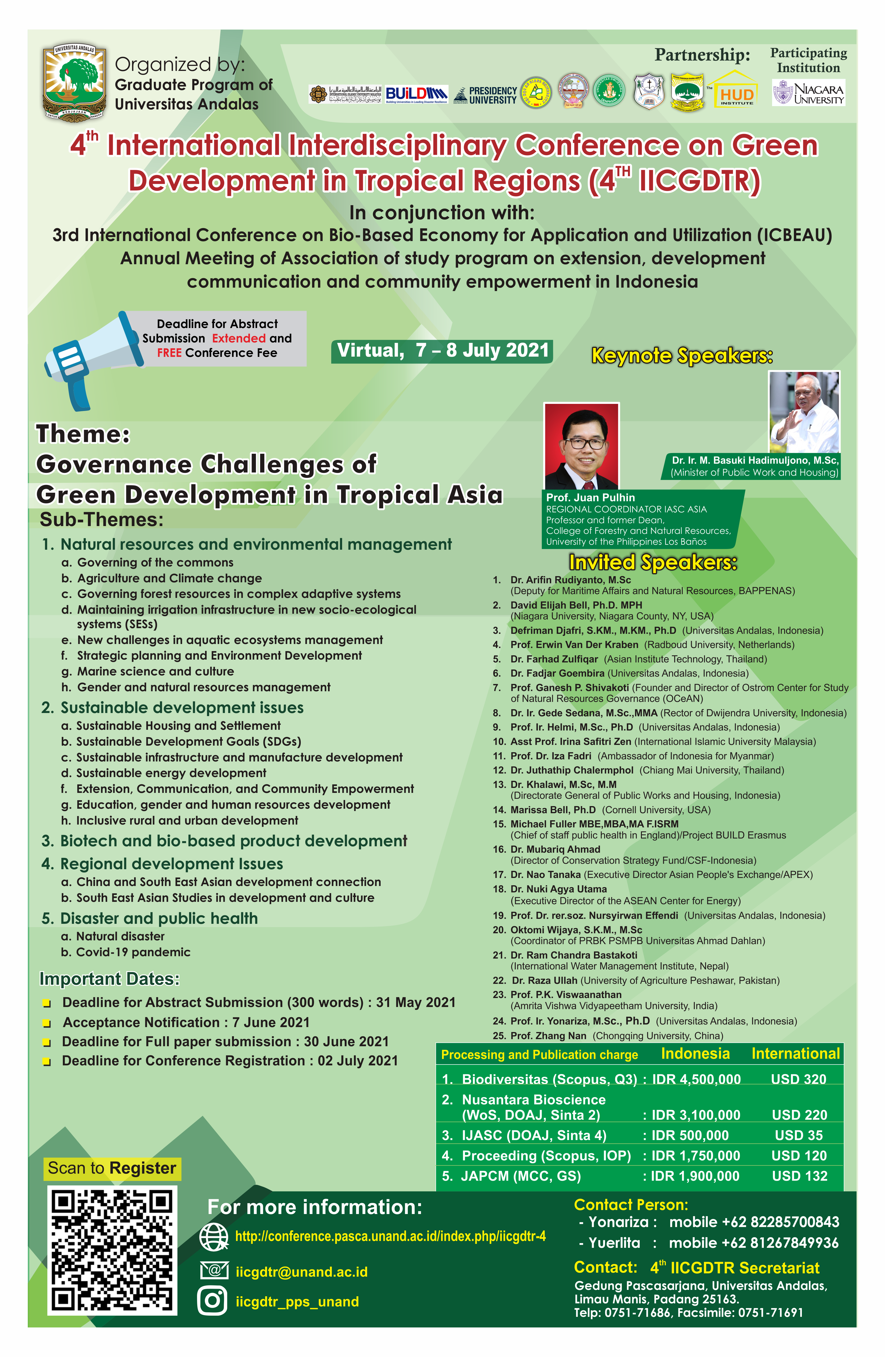 4th International Interdisciplinary Conference on Green Development in Tropical Regions (4th IICGDTR)