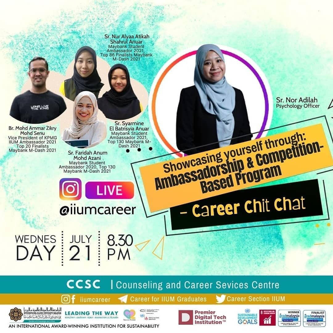 Career Chit-Chat: "Showcasing Yourself through: Ambassadorship and Competition-based Programme"