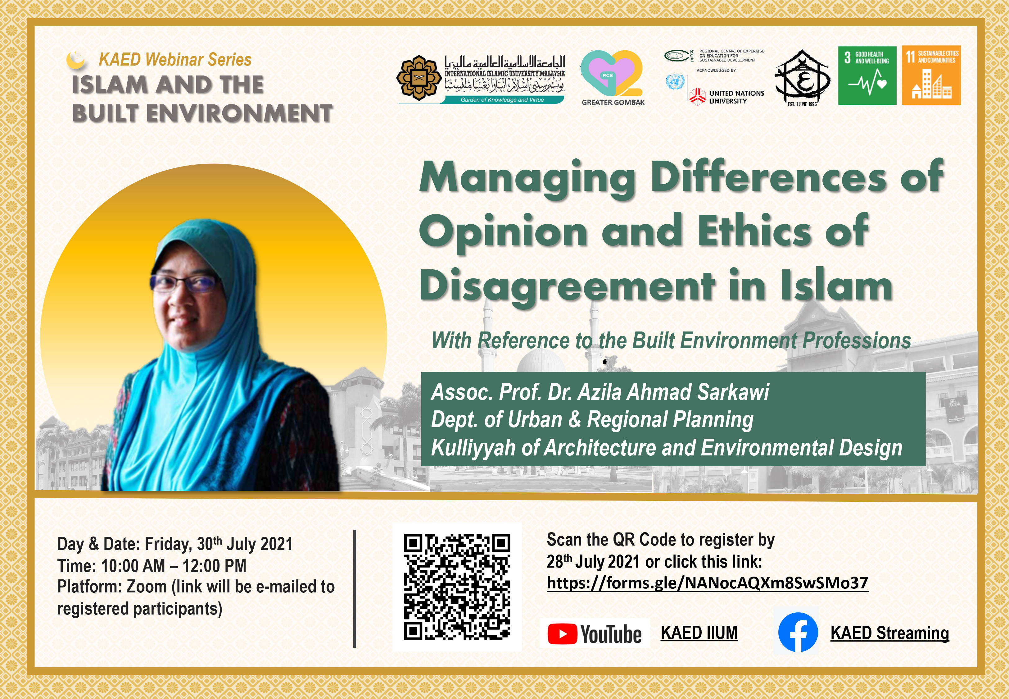 KAED IBE Webinar 2021: Managing Differences of Opinion and Ethics of Disagreement in Islam