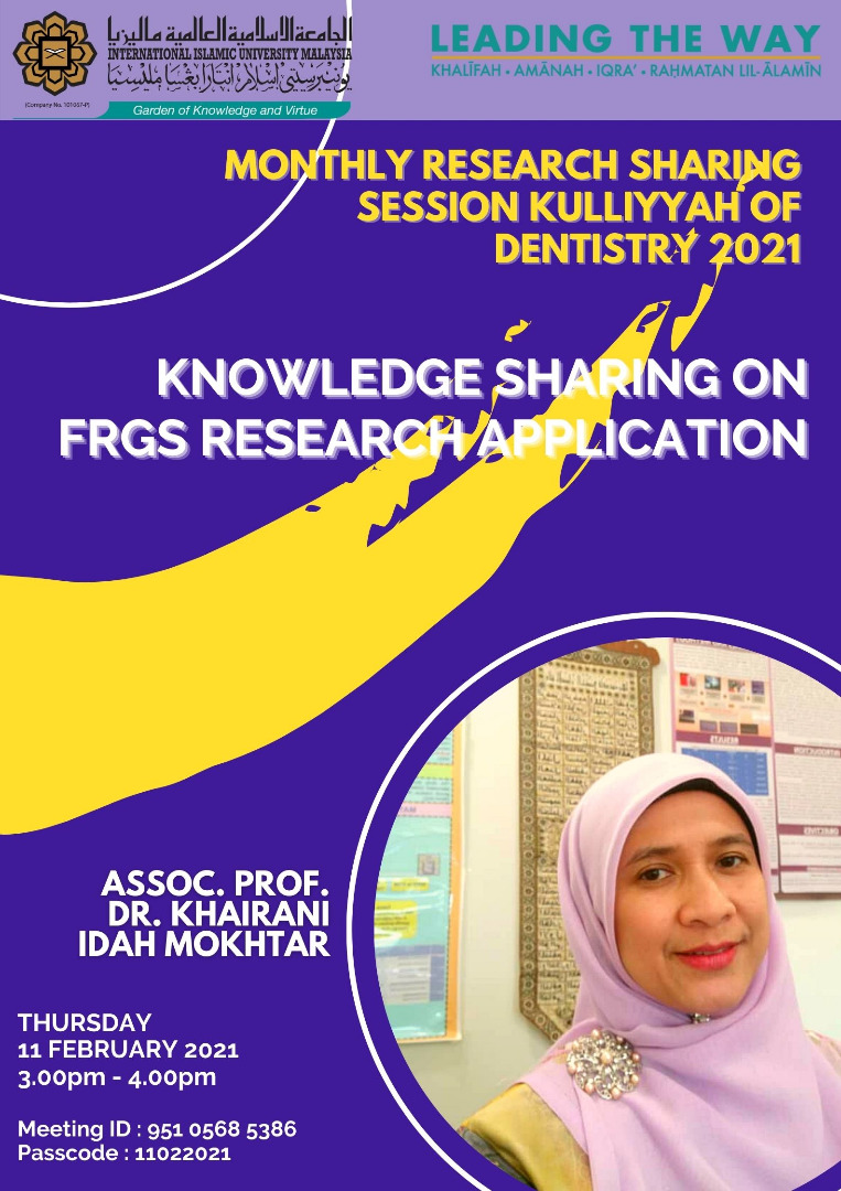 Knowledge Sharing Session on FRGS Research Application