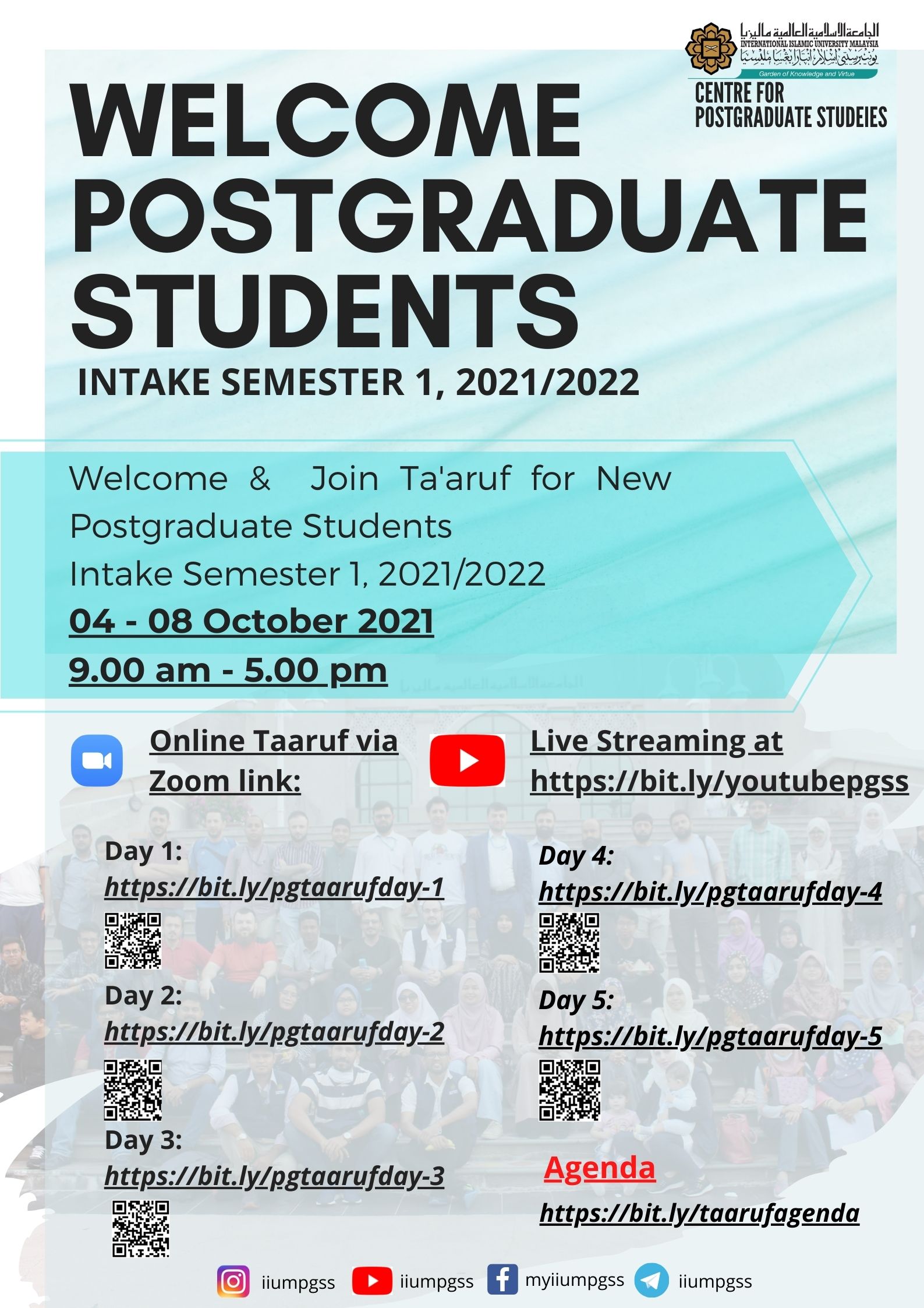 Ta'aruf for New Postgraduate Students  Intake Semester 1, 2021/2022