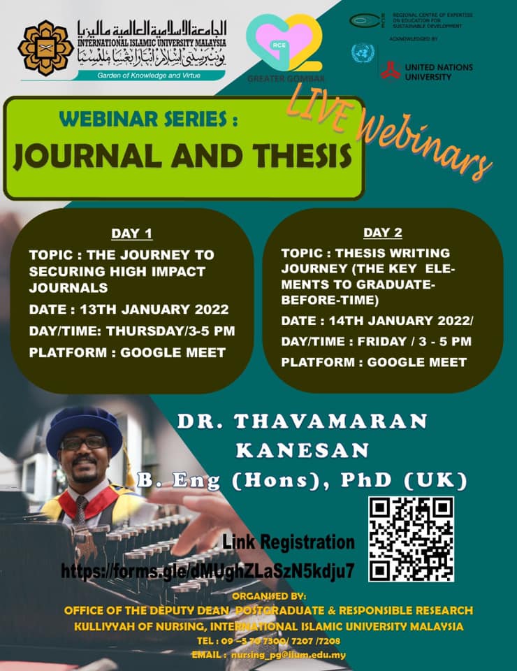 Live Webinar on Journal & Thesis by Dr Thavamaran Kanesan