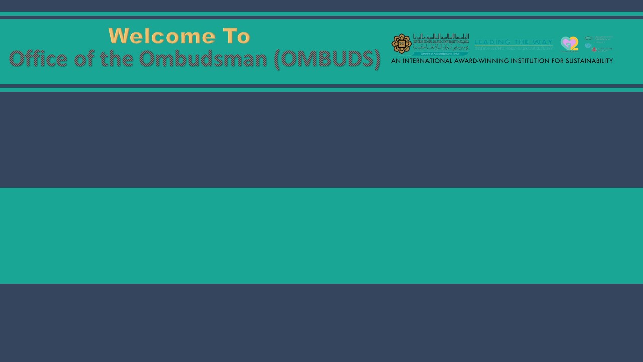  OFFICE OF OMBUDSMAN AND INTEGRITY